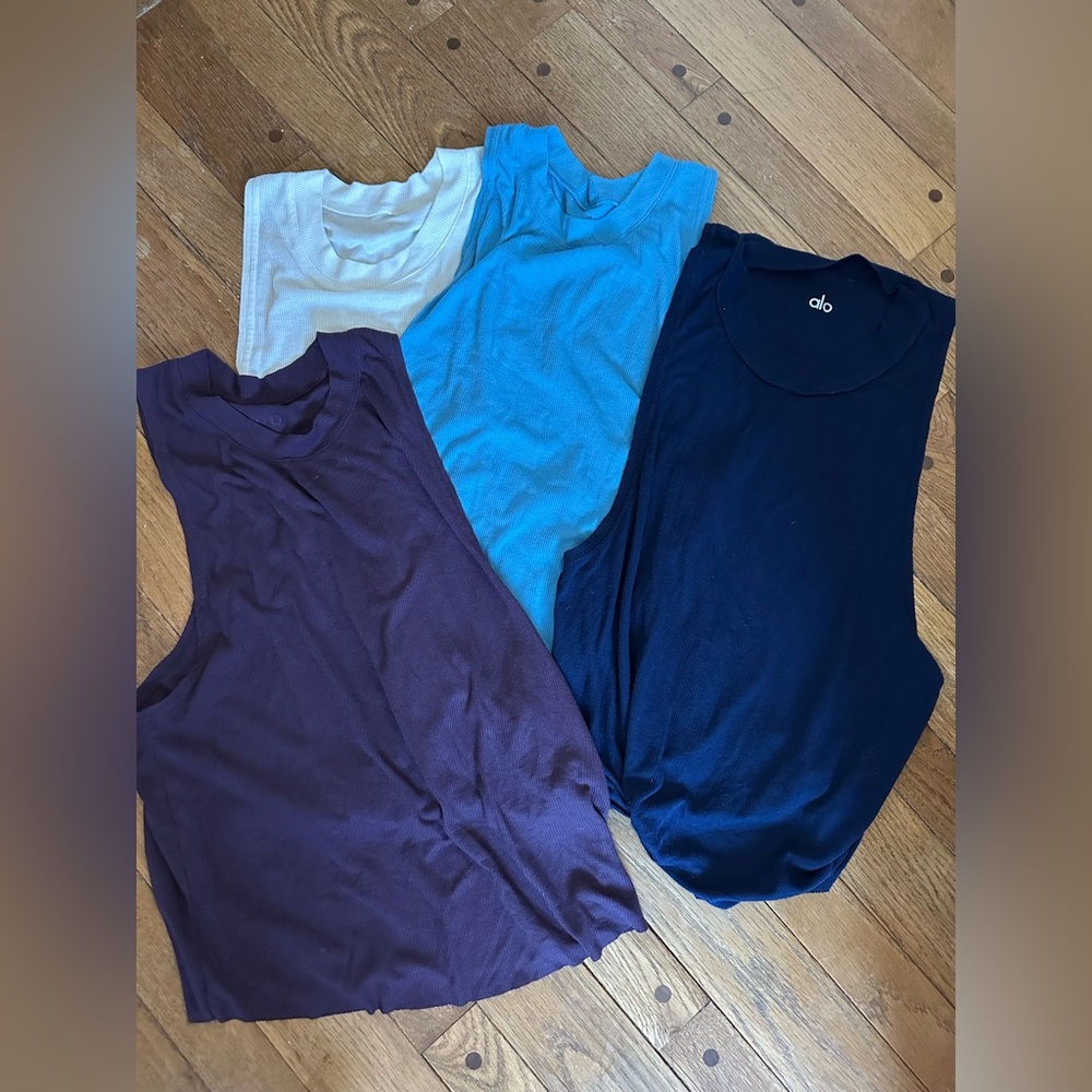 [ALO] Yoga Women's Muscle Tees - Cream, Blue, Navy, Purple